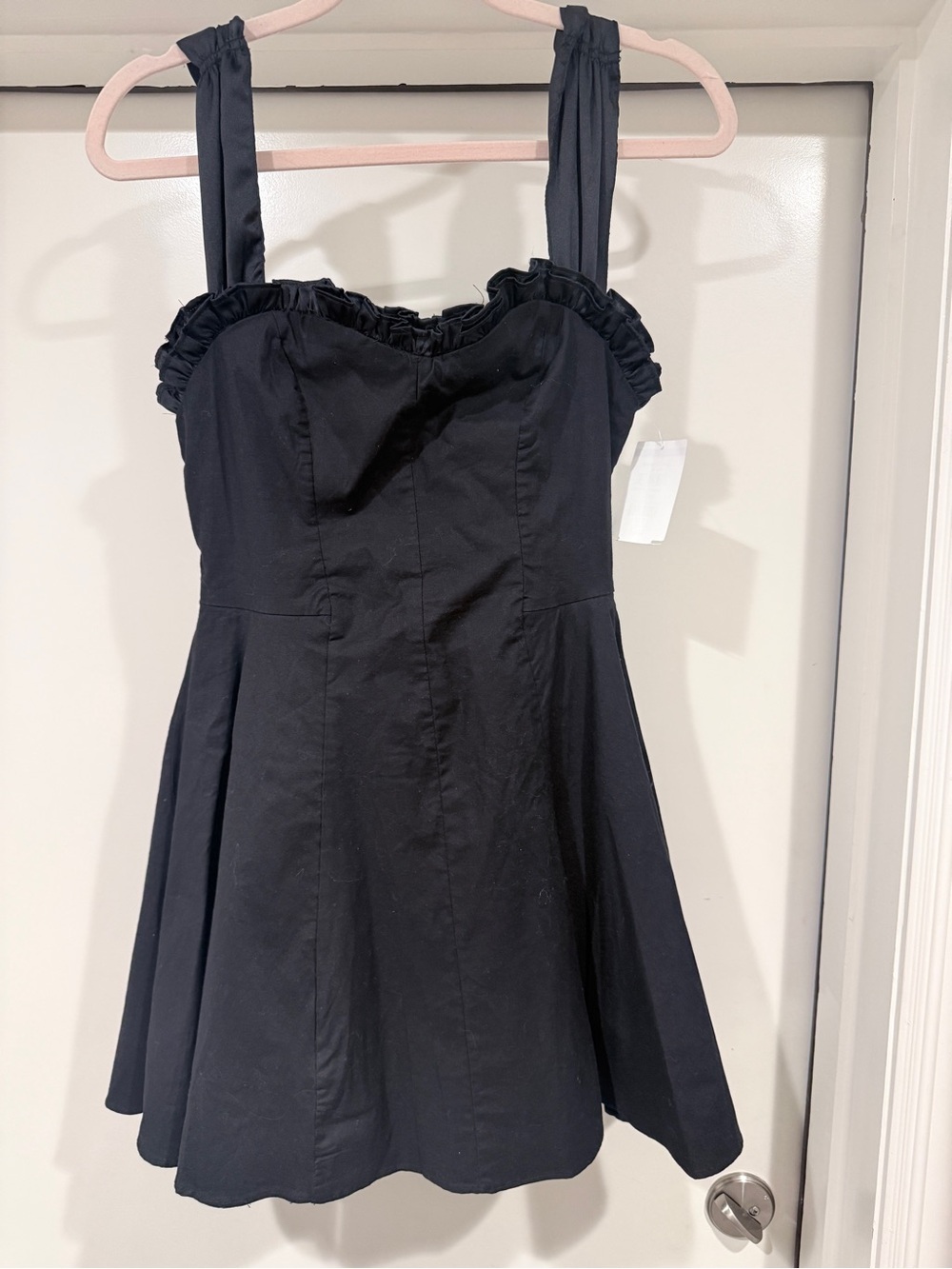Free People Black Ruffle-Trim Mini Dress - Picture 5 of 6